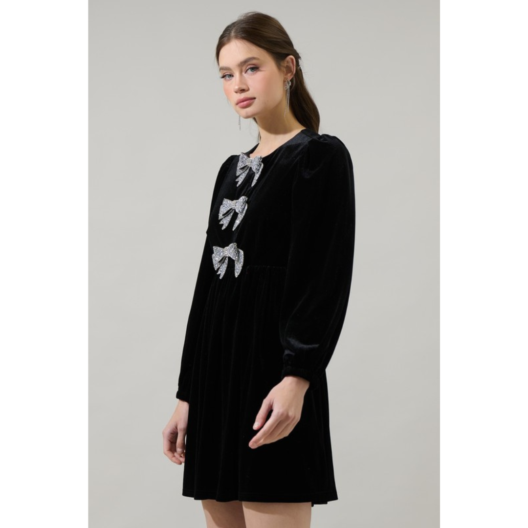 Camille Embellished Bow Dress