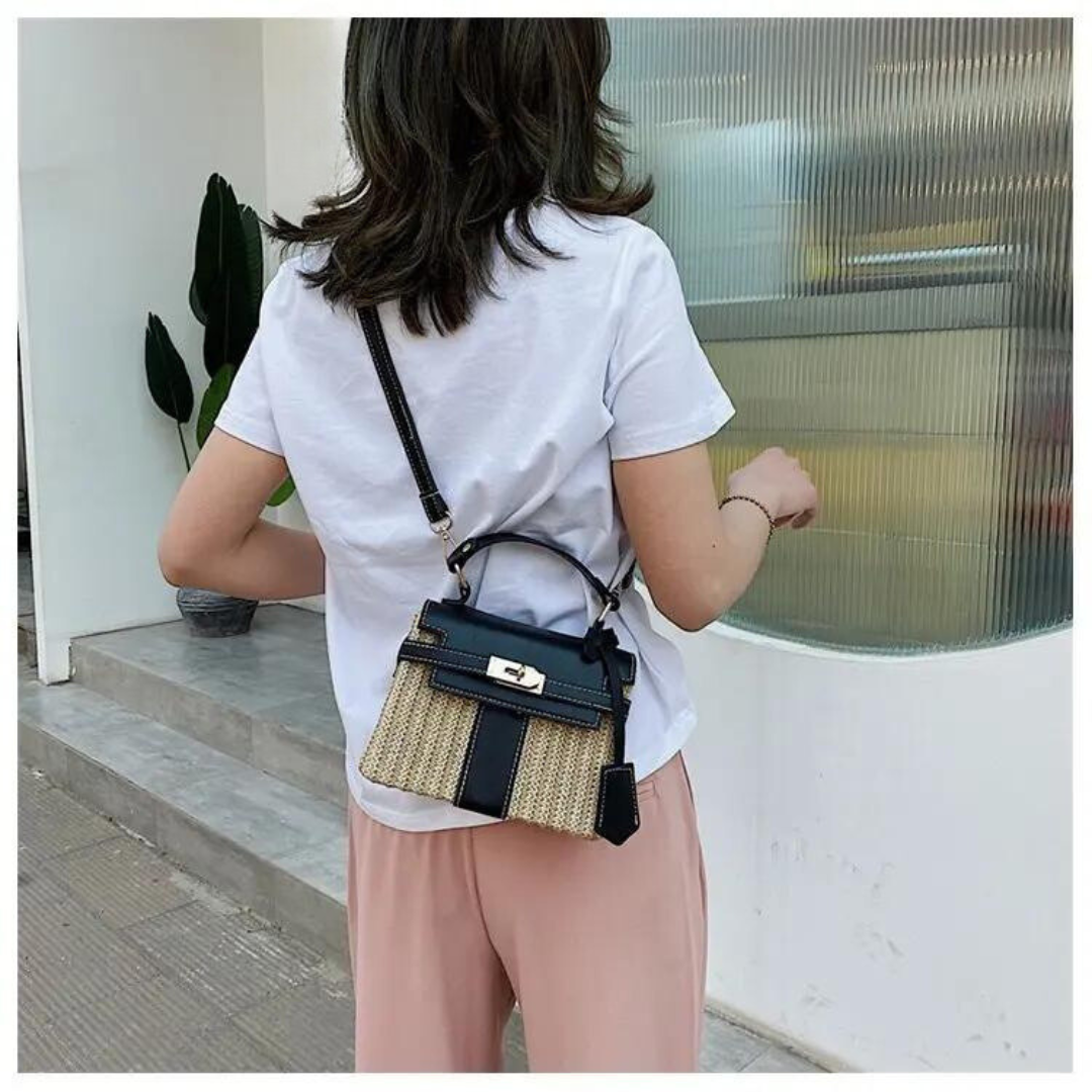 Sandy Straw cross body Box Bag