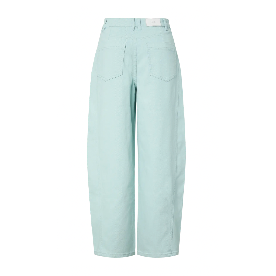 Mint Barrel Leg Denim Jeans