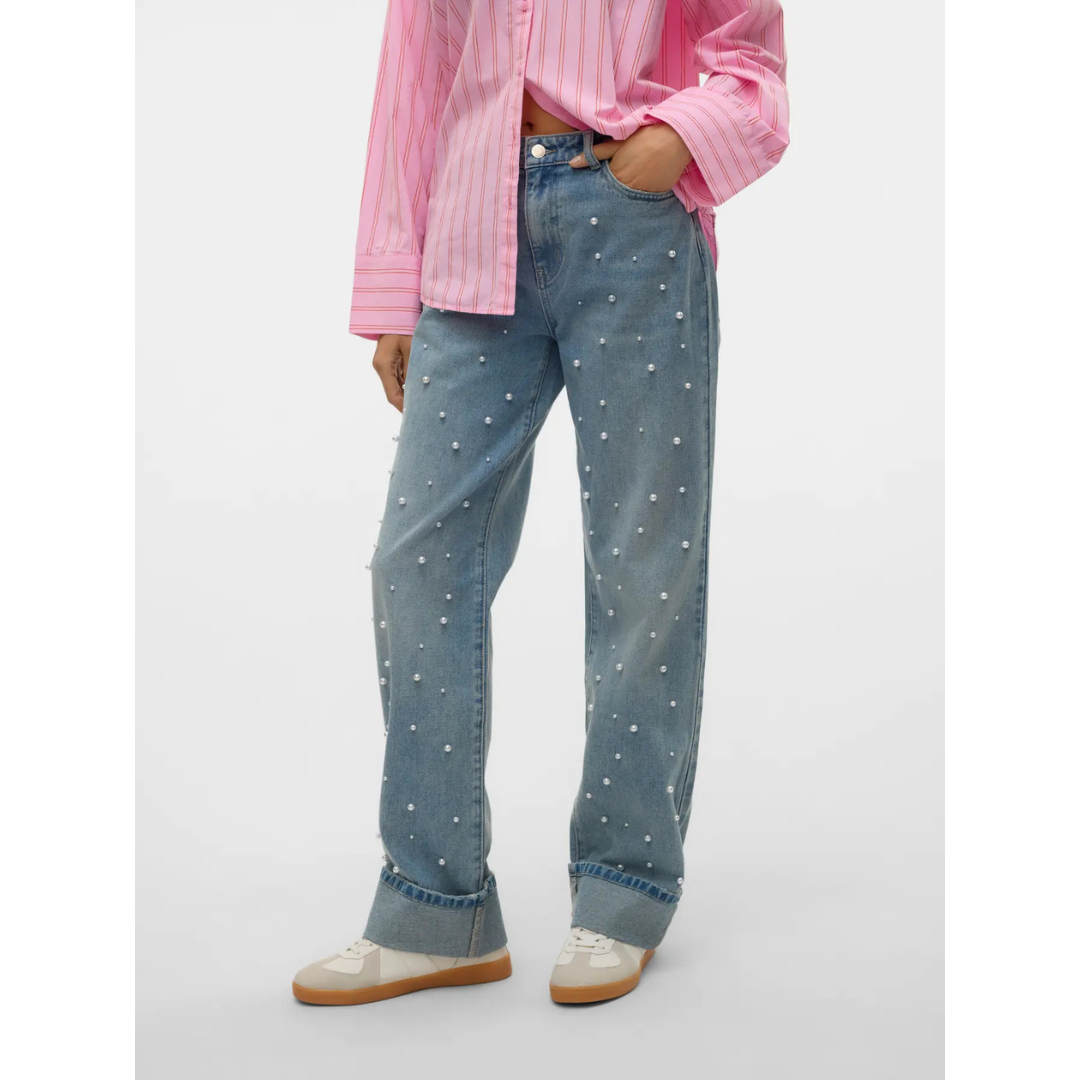 Jamie Pearl Turn Up Jeans