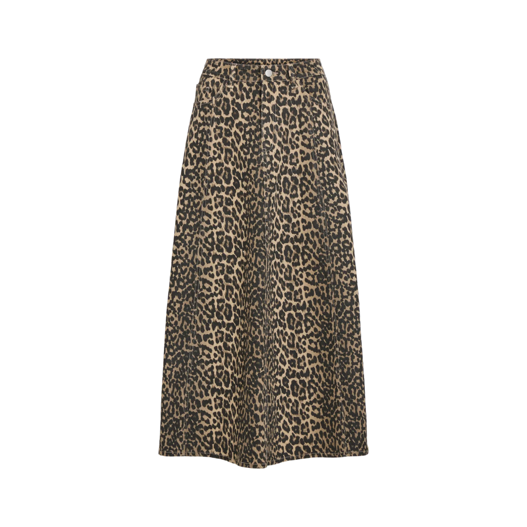Chia Leopard Denim skirt