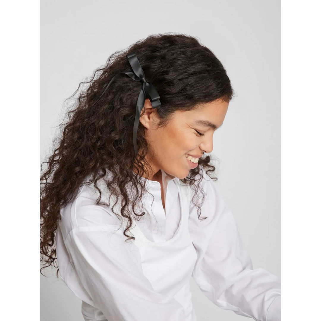 Black Satin Bow hairclip