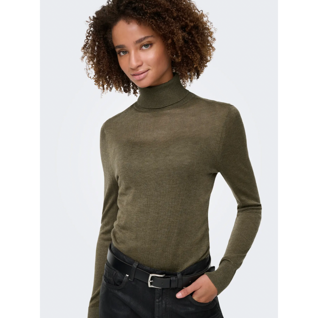 Khaki Roll Neck