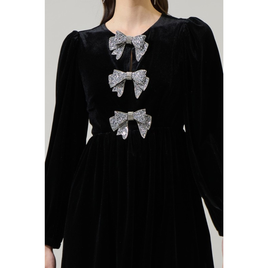 Camille Embellished Bow Dress