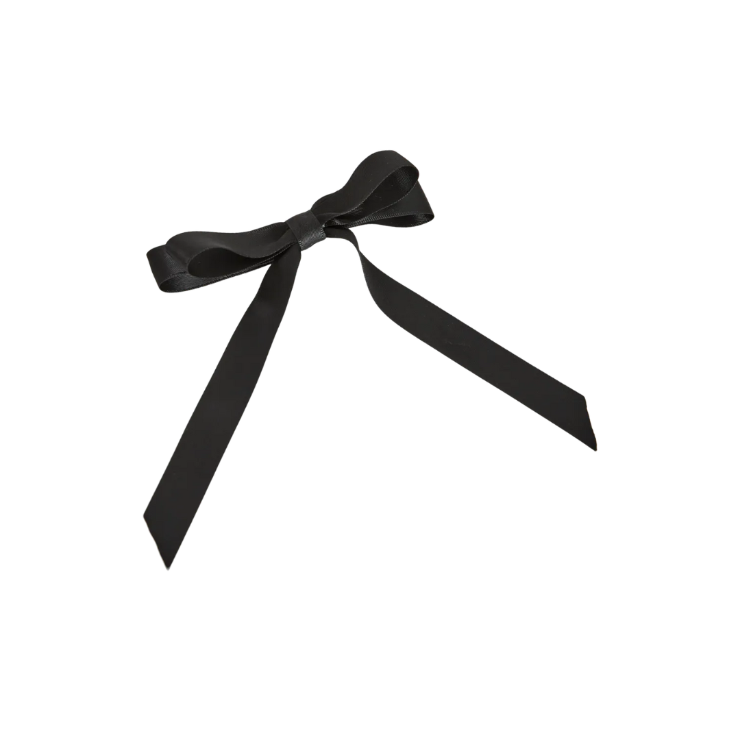 Black Satin Bow hairclip