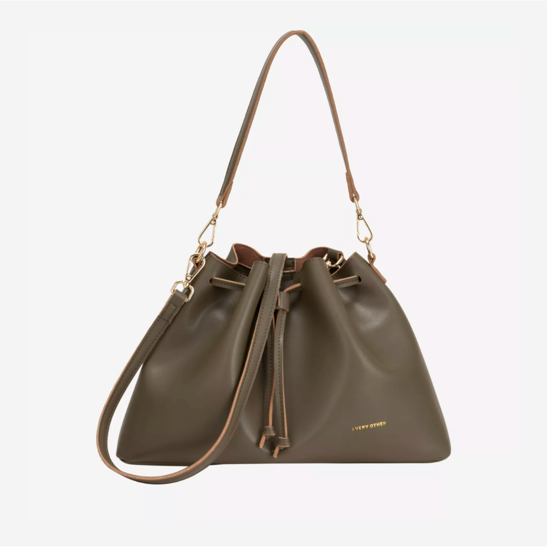 Draw String Bag – Olive & Black