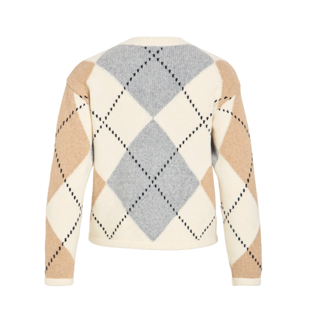 Argyle Knit Cardigan