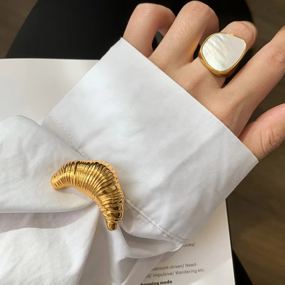 Golden Croissant Brooch