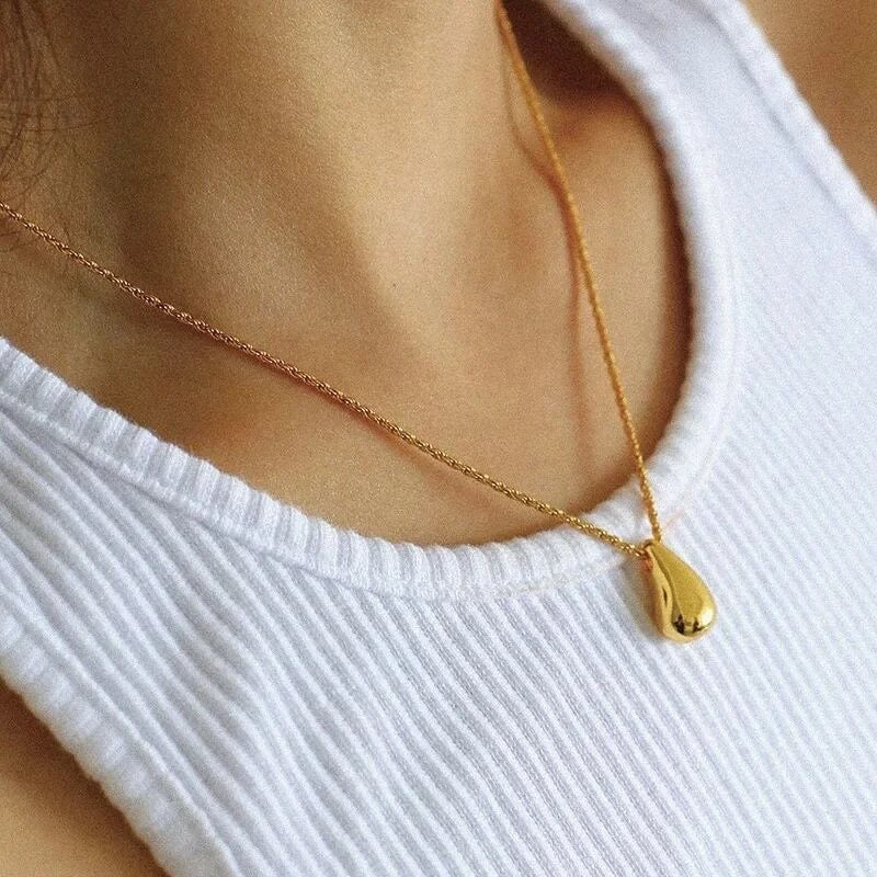 Gold and silver drop necklaces