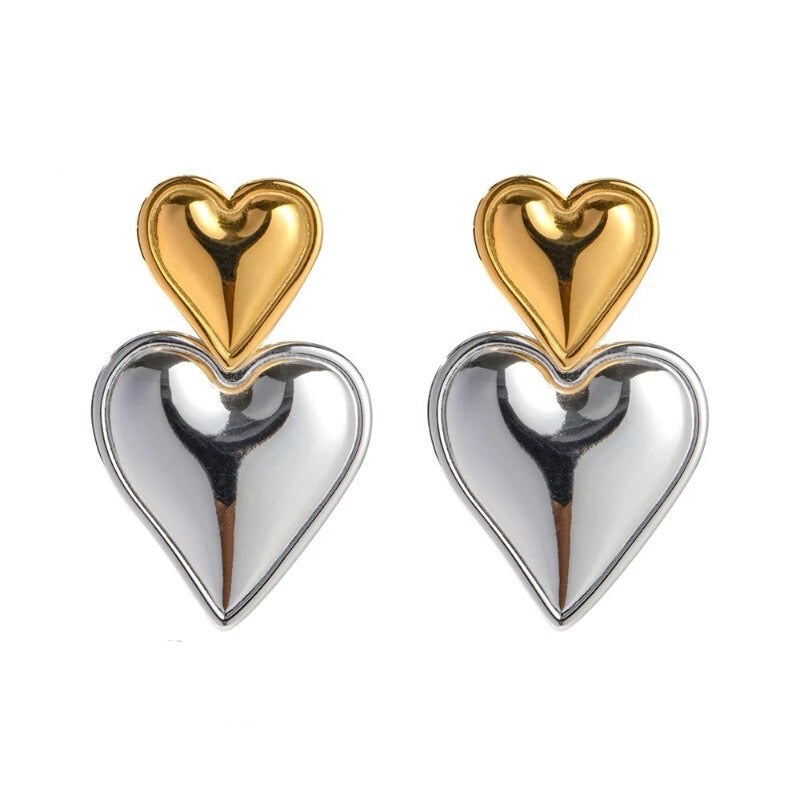 Mixed love heart earrings