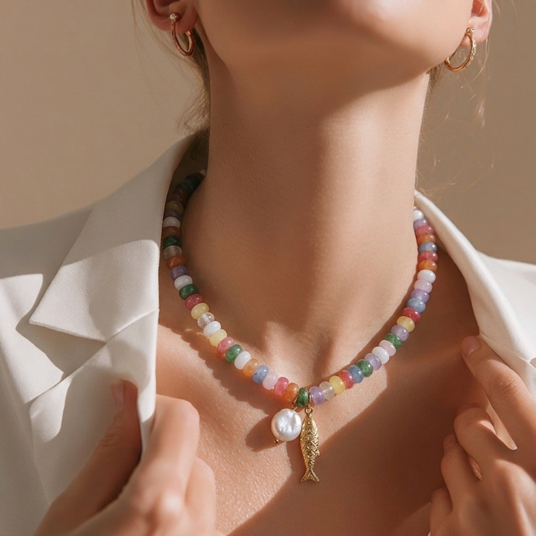 Capri Fish Beaded Necklace