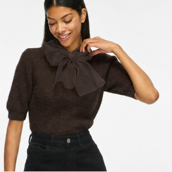 Nancy Knitted Top - Chocolate
