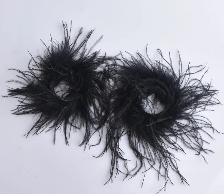 Ostrich feather cuffs