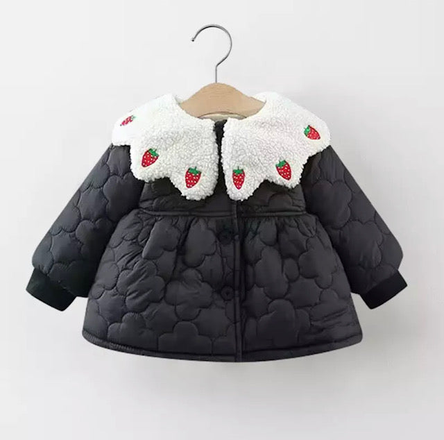 Shortcake strawberry quilted coat